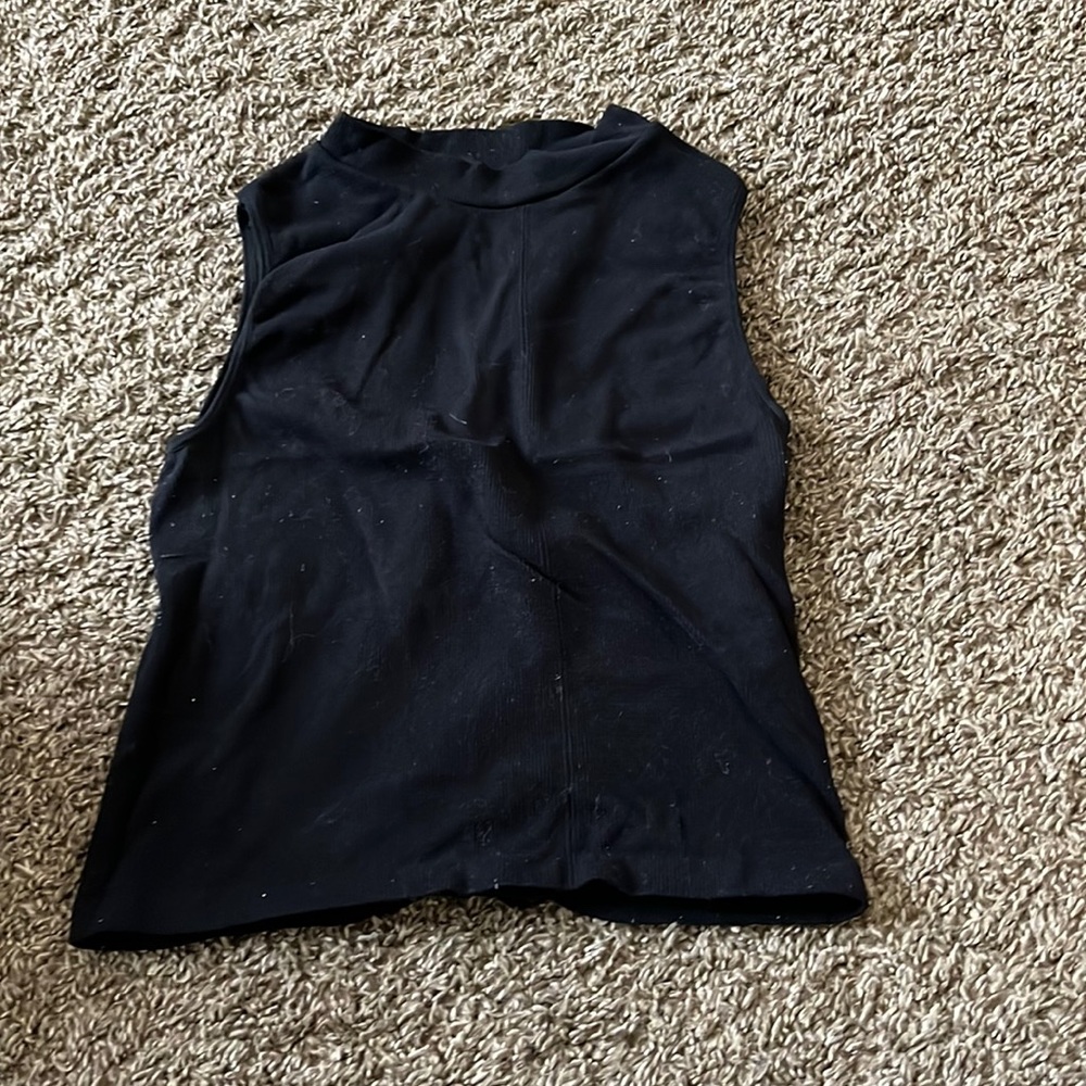 Black Mock-neck Bodycon top